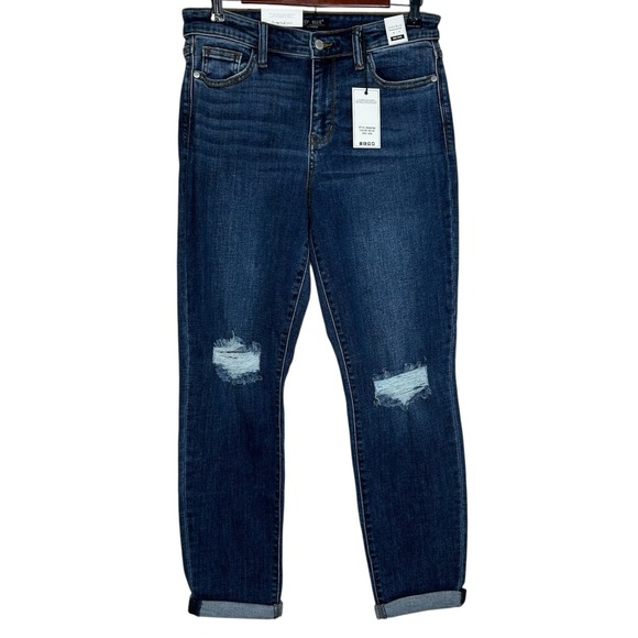 Judy Blue Cosette Destroyed Slim Jeans Women's 9 / 29 Mid Rise Cuffed Distressed - Picture 2 of 9